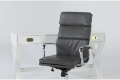 Adams White Desk+ Moby Grey High Back Office Chair -Furniture Store 309821 white wood desk and chair set detail 44