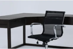 Pierce Espresso Corner Desk + Wendell Office Chair -Furniture Store 309826 brown wood desk and chair set side 19