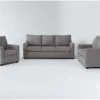 Aramis Vintage 3 Piece Sofa, Loveseat & Chair Set -Furniture Store 309836 grey fabric living room set signature 01