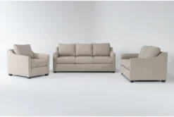 Porthos Cream 3 Piece Queen Sleeper Sofa, Loveseat & Chair Set