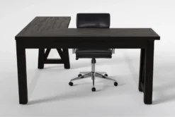 Jaxon Corner Desk + Moby Black Low Back Rolling Office Chair -Furniture Store 309846 black wood desk and chair set back 65