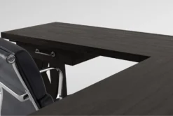 Jaxon Corner Desk + Moby Black Low Back Rolling Office Chair -Furniture Store 309846 black wood desk and chair set detail 45