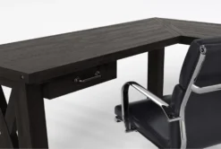Jaxon Corner Desk + Moby Black Low Back Rolling Office Chair -Furniture Store 309846 black wood desk and chair set detail 46