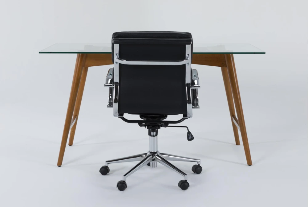 Alton Glass Desk + Moby Black Low Back Rolling Office Chair 3 Alton Glass Desk + Moby Black Low Back Rolling Office Chair
