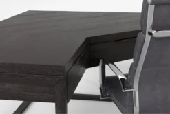 Pierce Espresso Corner Desk+ Moby Grey High Back Office Chair -Furniture Store 309849 brown wood desk and chair set detail 46