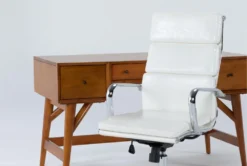 Alton Executive Desk + Moby White High Back Rolling Office Chair 7 Alton Executive Desk + Moby White High Back Rolling Office Chair -Furniture Store 309860 brown wood desk and chair set side 19