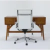 Alton Executive Desk + Moby White High Back Rolling Office Chair -Furniture Store 309860 brown wood desk and chair set signature 01