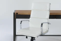 Whistler Desk + Moby White High Back Rolling Office Chair 7 Whistler Desk + Moby White High Back Rolling Office Chair -Furniture Store 309871 natural wood desk and chair set side 19
