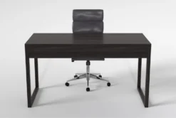 Pierce Espresso Computer Desk+ Moby Grey High Back Rolling Office Chair -Furniture Store 309875 brown wood desk and chair set back 65