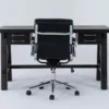Jaxon Desk + Moby Black Low Back Rolling Office Chair -Furniture Store 309876 black wood desk and chair set signature 01