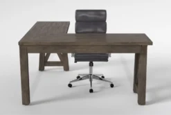 Jaxon Grey Corner Desk+ Moby Grey High Back Rolling Office Chair 17 Jaxon Grey Corner Desk+ Moby Grey High Back Rolling Office Chair -Furniture Store 309891 grey wood desk and chair set back 65