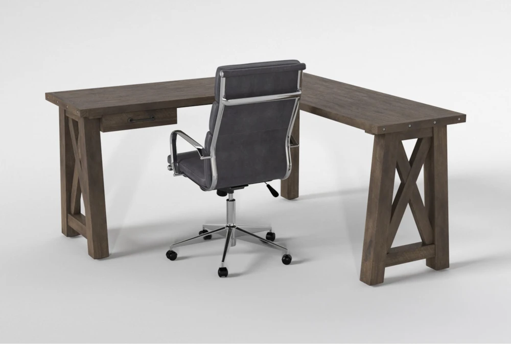 Jaxon Grey Corner Desk+ Moby Grey High Back Rolling Office Chair 4 Jaxon Grey Corner Desk+ Moby Grey High Back Rolling Office Chair - Image 2