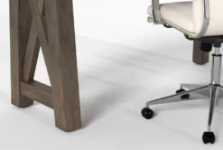 Jaxon Grey Corner Desk + Moby White High Back Rolling Office Chair -Furniture Store 309892 grey wood desk and chair set detail 44