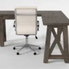 Jaxon Grey Corner Desk + Moby White High Back Rolling Office Chair -Furniture Store 309892 grey wood desk and chair set signature 01