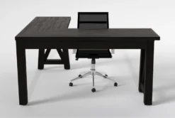 Jaxon Corner Desk + Wendell Office Chair -Furniture Store 309901 black wood desk and chair set back 65