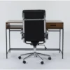 Hollis Writing Desk + Moby Black High Back Rolling Office Chair