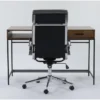 Hollis Writing Desk + Moby Grey High Back Rolling Office Chair -Furniture Store 309908 brown wood desk and chair set signature 01
