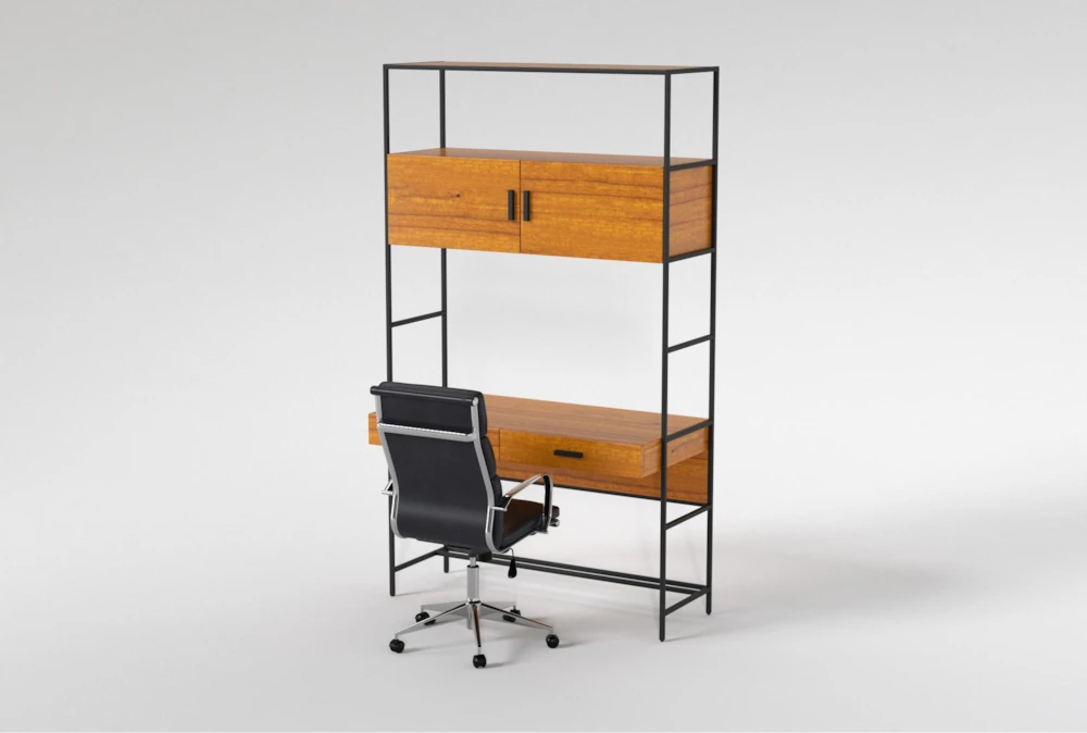 Hollis 49" Wall Desk + Moby Black High Back Rolling Office Chair 5 Hollis 49" Wall Desk + Moby Black High Back Rolling Office Chair - Image 3