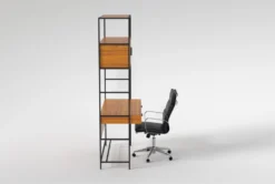 Hollis 49" Wall Desk + Moby Black High Back Rolling Office Chair 13 Hollis 49" Wall Desk + Moby Black High Back Rolling Office Chair -Furniture Store 309914 brown wood desk and chair set side 20