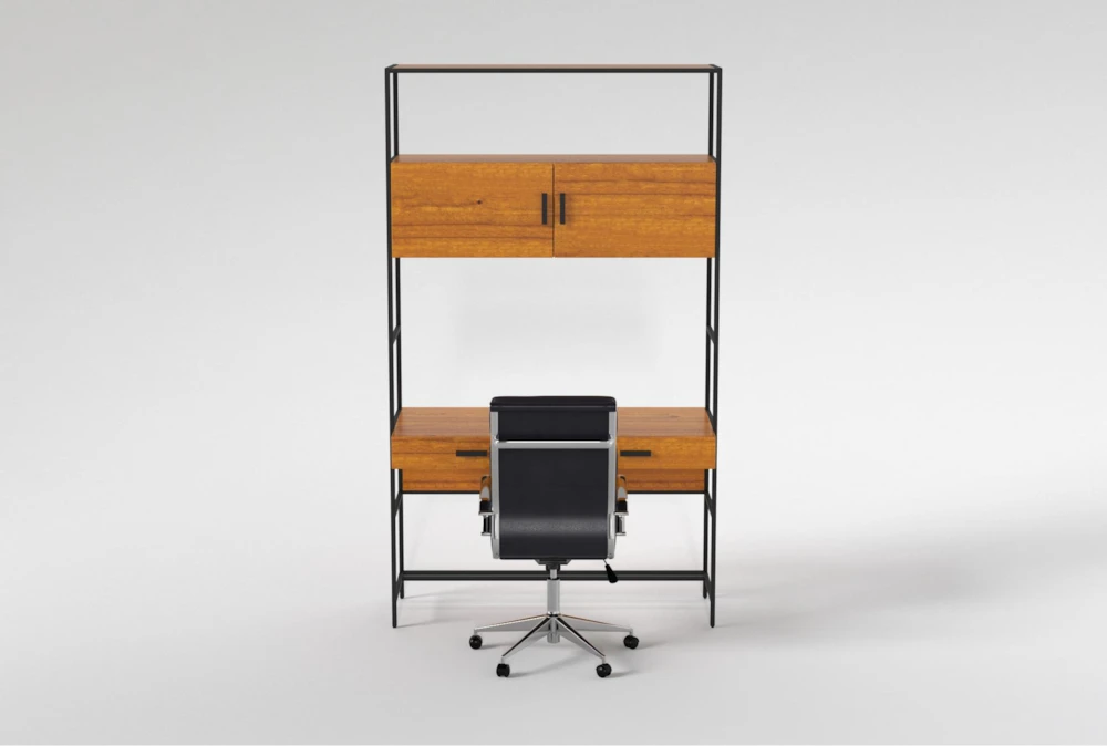 Hollis 49" Wall Desk + Moby Black High Back Rolling Office Chair 3 Hollis 49" Wall Desk + Moby Black High Back Rolling Office Chair