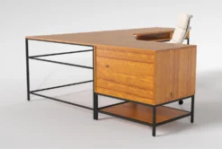 Hollis 3Pc Corner Desk + Moby White High Back Rolling Office Chair 13 Hollis 3Pc Corner Desk + Moby White High Back Rolling Office Chair -Furniture Store 309918 brown wood desk and chair set side 20