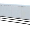 Modern Whitewash + Metal Base 4 Door Sideboard 2 Modern Whitewash + Metal Base 4 Door Sideboard -Furniture Store 310138 white wood buffet signature 02