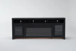 Oxford 84" Fireplace Tv Stand -Furniture Store 310196 brown wood media console front 04