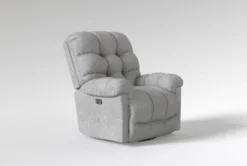 Hawthorne Power Swivel Glider Recliner With Power Headrest & USB -Furniture Store 310522 none polyester swivel glider recliner side 18