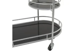 Silver 3-Tier Metal Rolling Bar Cart -Furniture Store 311198 silver metal bar cart detail 45