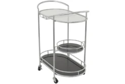 Silver 3-Tier Metal Rolling Bar Cart -Furniture Store 311198 silver metal bar cart material 76