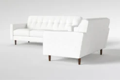 London Optical 2 Piece Sofa & Loveseat -Furniture Store 312032 white fabric sofa and loveseat set side 19