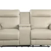 Barton Leather 33" Power Reclining Console Loveseat With Power Headrest & USB 2 Barton Leather 33" Power Reclining Console Loveseat With Power Headrest & USB -Furniture Store 312620 white leather console loveseat signature 02