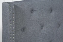 Farrah II Grey King Upholstered Panel Bed -Furniture Store 312975 grey fabric bed detail 45