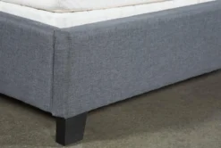 Farrah II Grey King Upholstered Panel Bed -Furniture Store 312975 grey fabric bed detail 46