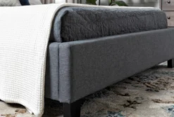 Farrah II Grey King Upholstered Panel Bed -Furniture Store 312975 grey fabric bed room 88