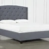 Farrah II Grey King Upholstered Panel Bed -Furniture Store 312975 grey fabric bed signature 01