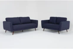 Ginger Denim Sofa & Loveseat Set