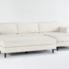 Calais Vanilla 112" 2 Piece Sectional With Right Arm Facing Chaise & Cocktail Ottoman -Furniture Store 313097 white fabric sectional signature 01
