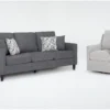 Stark Dark Grey Sofa & Light Grey Swivel Chair -Furniture Store 313196 grey fabric living room set signature 01