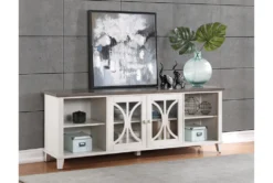 Ferriday 80" White TV Stand -Furniture Store 313256 white wood media console room 85