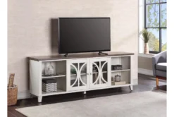 Ferriday 80" White TV Stand -Furniture Store 313256 white wood media console room 86