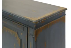 Rune Blue 65" TV Stand -Furniture Store 313289 blue wood media console detail 44