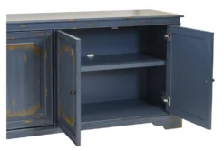 Rune Blue 65" TV Stand -Furniture Store 313289 blue wood media console detail 45