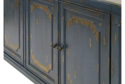 Rune Blue 65" TV Stand -Furniture Store 313289 blue wood media console detail 47