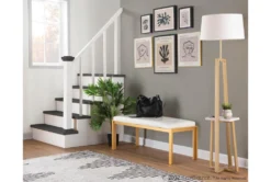 Fede Gold Metal And White Faux Leather Bench -Furniture Store 313723 white faux leather bench room 88