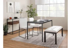 Fede Black Metal And White Faux Leather Bench 14 Fede Black Metal And White Faux Leather Bench -Furniture Store 313727 white faux leather bench room 88