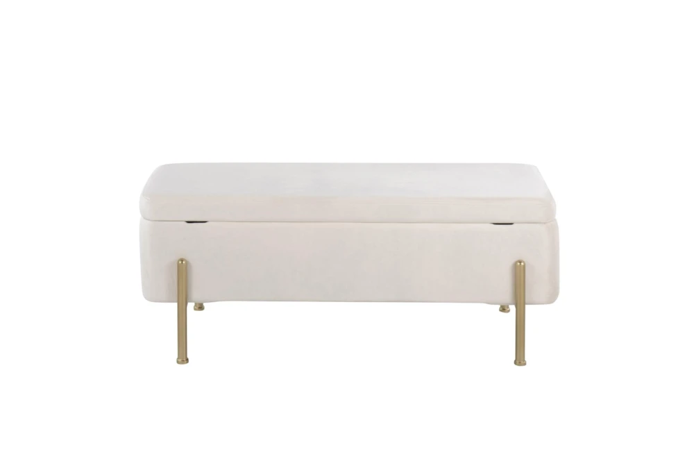 Ella Storage Bench In Gold Steel And Cream Velvet 6 Ella Storage Bench In Gold Steel And Cream Velvet - Image 4