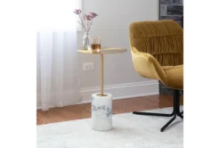 Gold Metal And White Marble Side Table -Furniture Store 313744 gold metal chairside table room 87