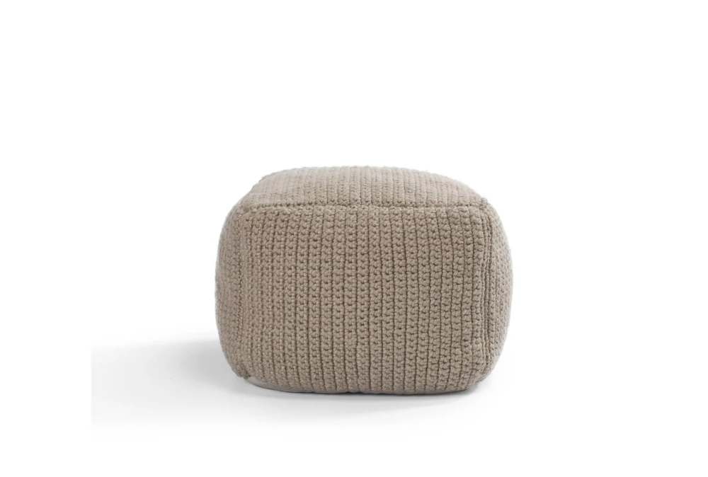 18X18X14 Natural Performance Knit Indoor Outdoor Pouf 4 18X18X14 Natural Performance Knit Indoor Outdoor Pouf - Image 2