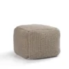 18X18X14 Natural Performance Knit Indoor Outdoor Pouf 2 18X18X14 Natural Performance Knit Indoor Outdoor Pouf -Furniture Store 313867 natural polyester pouf signature 01